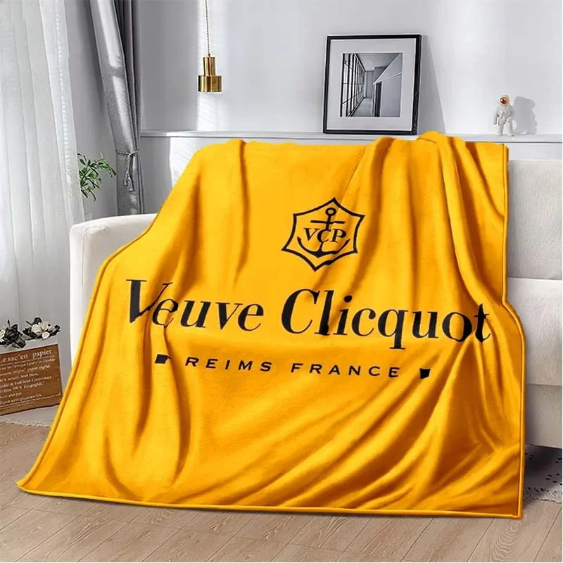 

Clicquots Champagne Blanket Fashion Flannel Soft Warm Blanket Bedroom Sofa Plush Throw Blanket Blankets for Beds Picnic Blanket