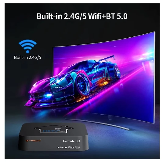 Фото Подлинный] 2025 Новый конвертер GTMEDIA HDTV X1 ATSC3.0 4K HD TV BOX ATSC Smart Decoder Встроенный Wi-Fi BT 5.0 Горячий в США Канаду Мексике №5