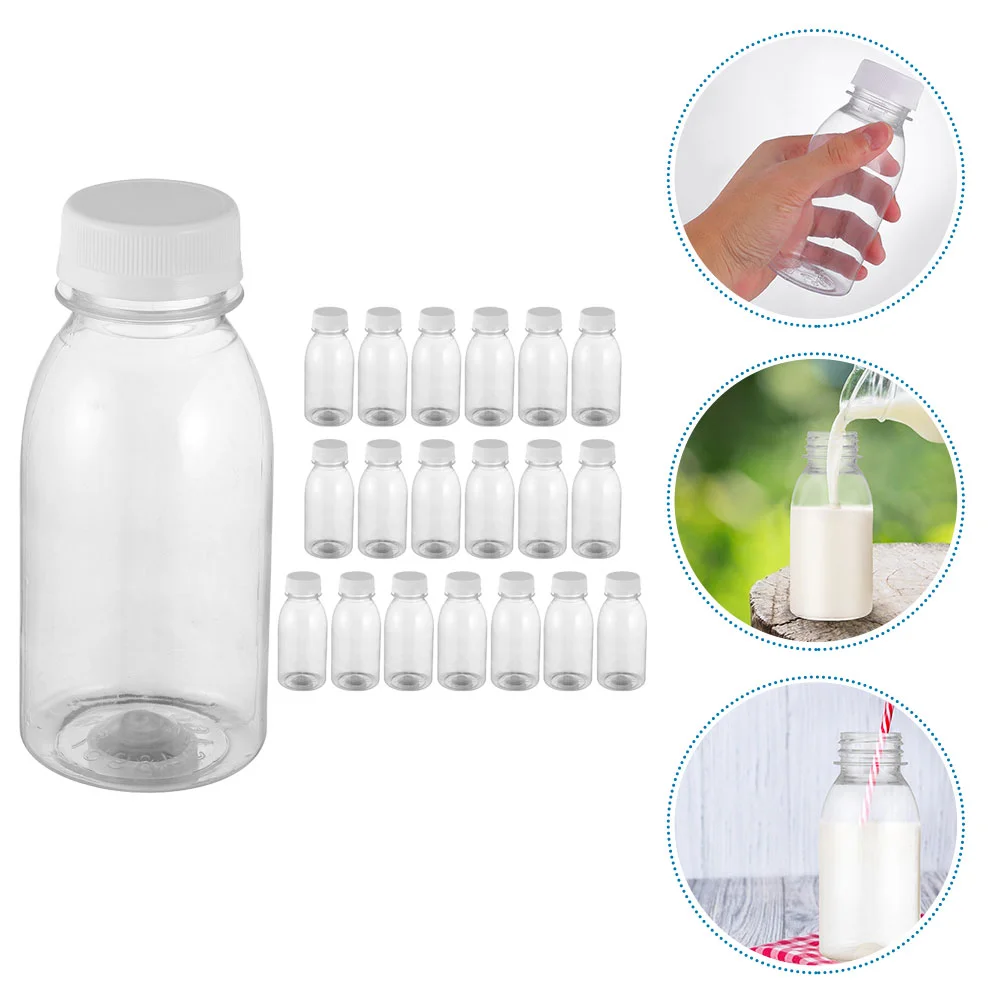 

20 Pcs Empty Plastic Bottle Clear Bottles Milk Tea Outdoor The Pet Juice Travel Water Sealing