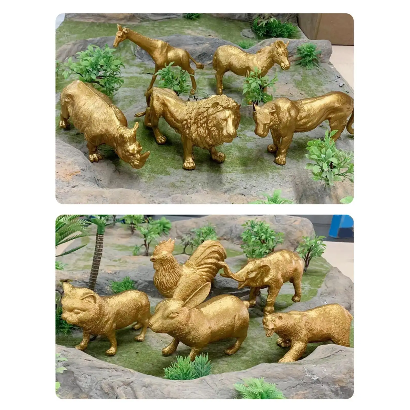 

10Pcs Lifelike Animals Figures Set Toys Statues Playset Figurines for Home Decor Party Favor Kids Birthday Gift Children