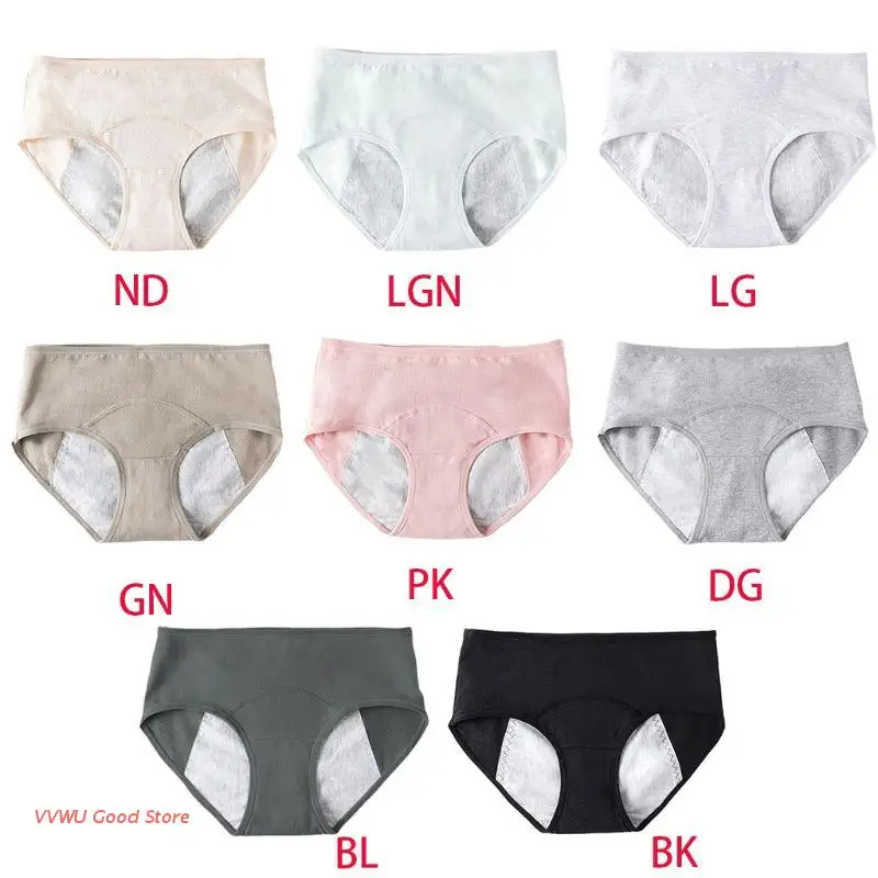 

Soft Cotton Physiological Pants Leak Proof Menstrual Panties Mid Waist Period Lingerie Women Ladies Underwear