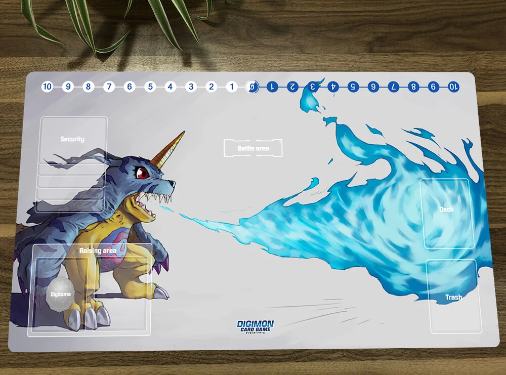 

Digimon Duel Playmat Gabumon Trading Card Game Mat DTCG CCG Mat Rubber Mouse Pad Desk Pad TCG Play Mat & Card Zones Free Bag