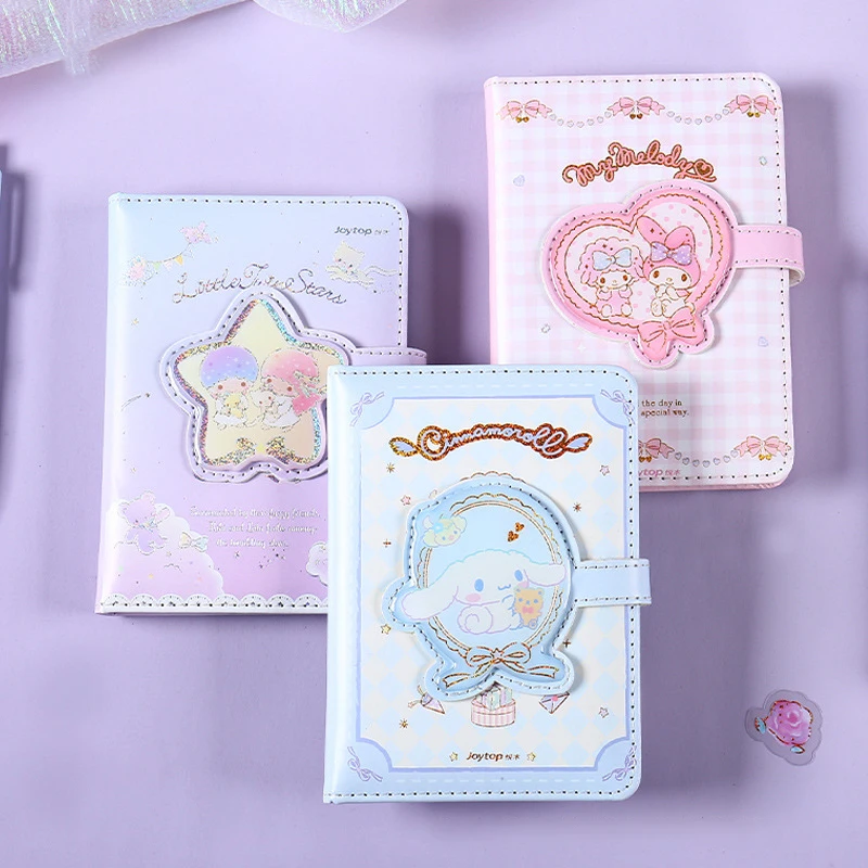 

Kawaii Sanrioed блокнот Kuromi Cinnamoroll My Melody симпатичный мультяшный студент мягкая кожа ручная книга Дневник Блокнот подарок