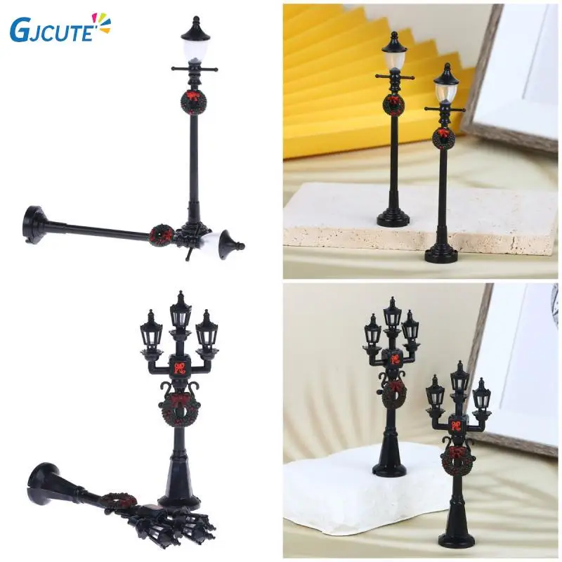 

1pc Hot Sale Plastic Street Lamp 1/6 1/12 Dollhouse Miniature Christmas Park Street Lamp Doll Streetlight Decor Toy Home Decor
