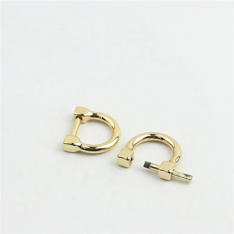20pcs 13mm Metal Openable D Ring Buckles Detachable Screw Handbag Strap Clasp Hook DIY Bags Leather Hardware Accessories