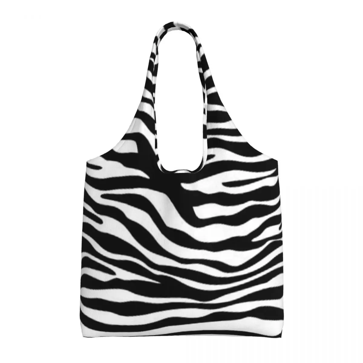 

Leopard Print Shopper Bag Animal Zebra Beach Handbags Student Graphic Design Shopping Bags Fun Polyester Tote Bag