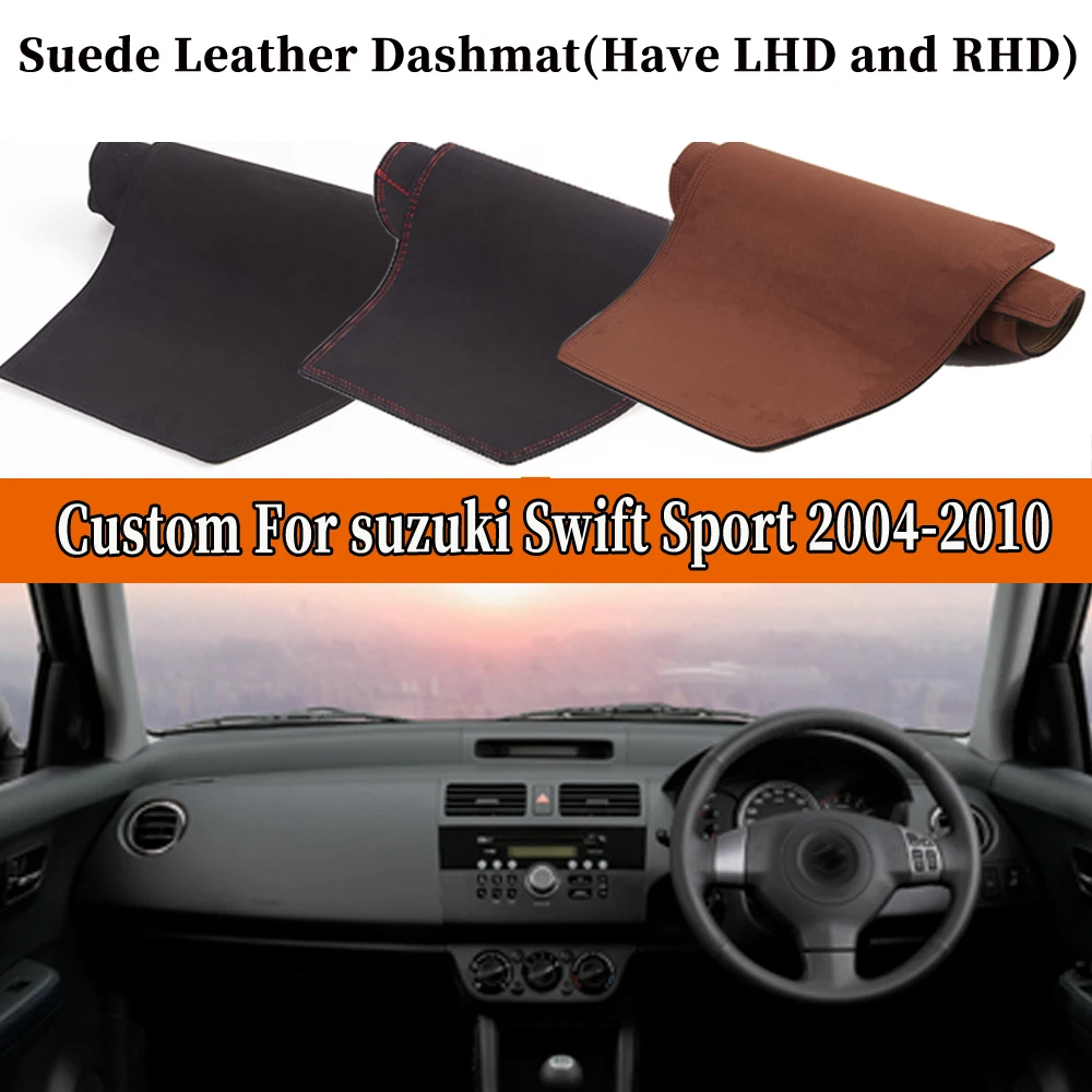 

Accessories Car-styling Suede Leather Dashmat Dashboard Cover Dash Mat Carpet For suzuki Swift Sport 2004-2010 G2 2005 2006 2007