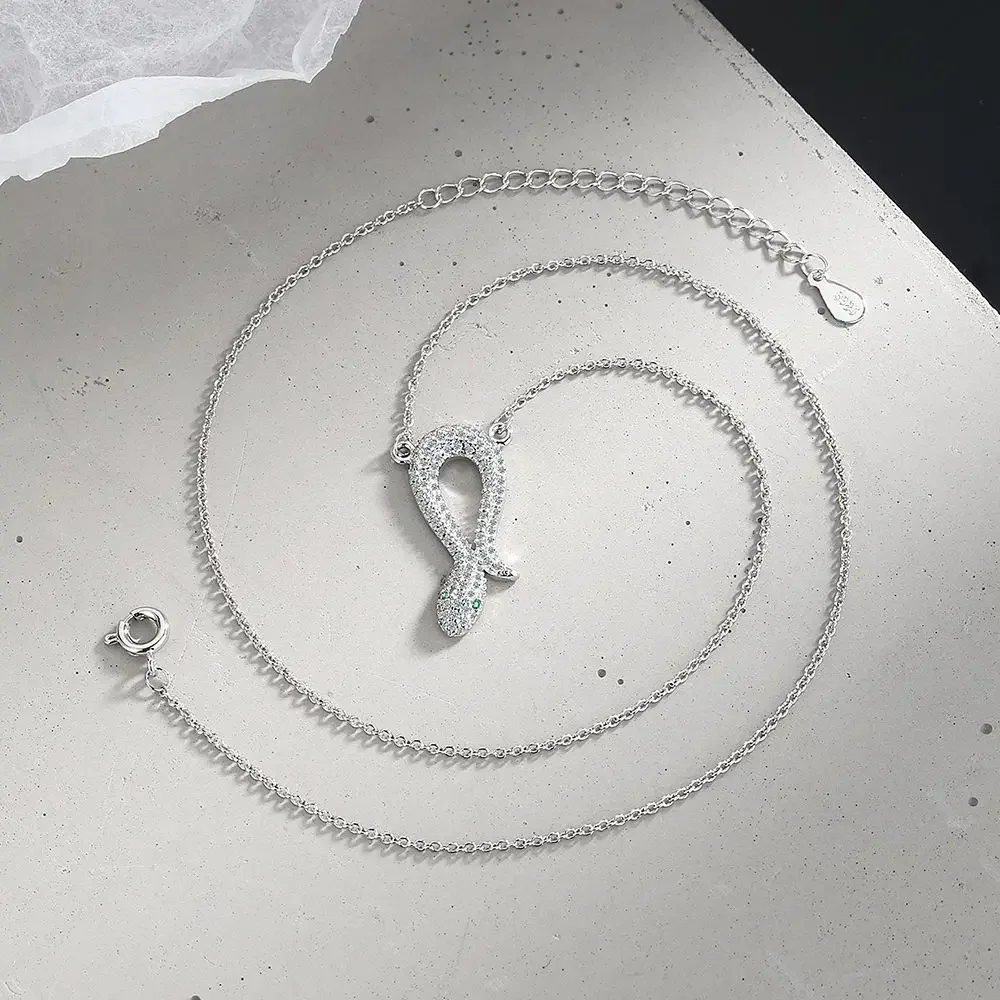 Ожерелье из серебра 925 пробы в виде змеи
