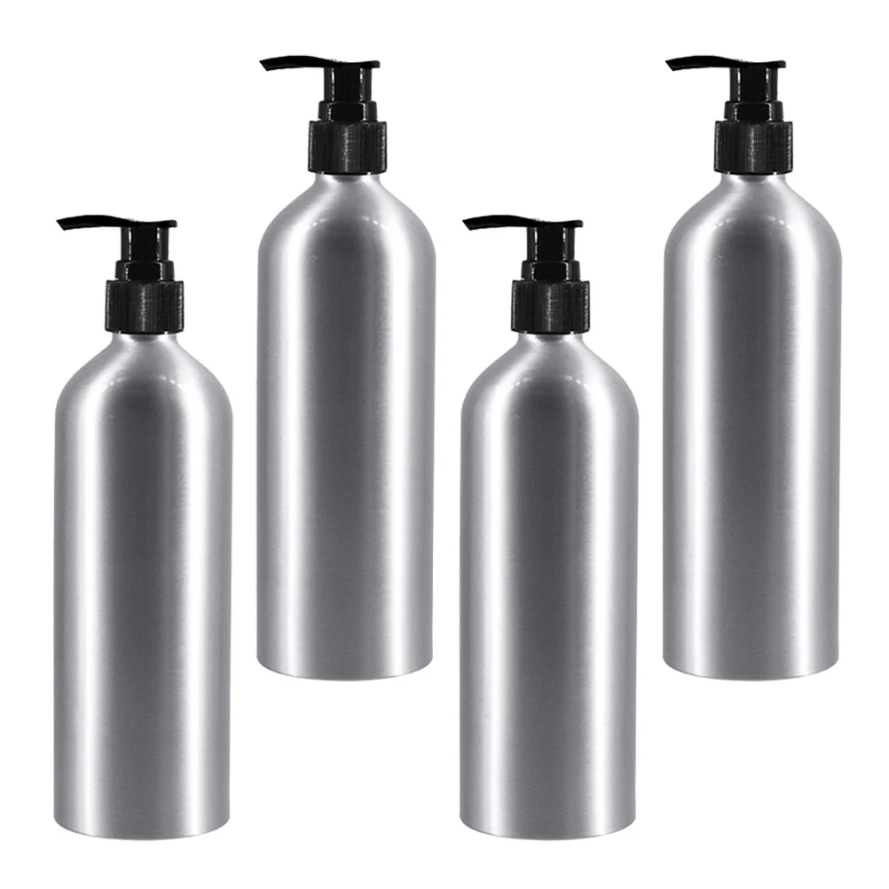 

4 Pcs Bracket Baby Shampoo Spiral Sub Bottle Empty Liquid Dispenser Aluminum Press Man