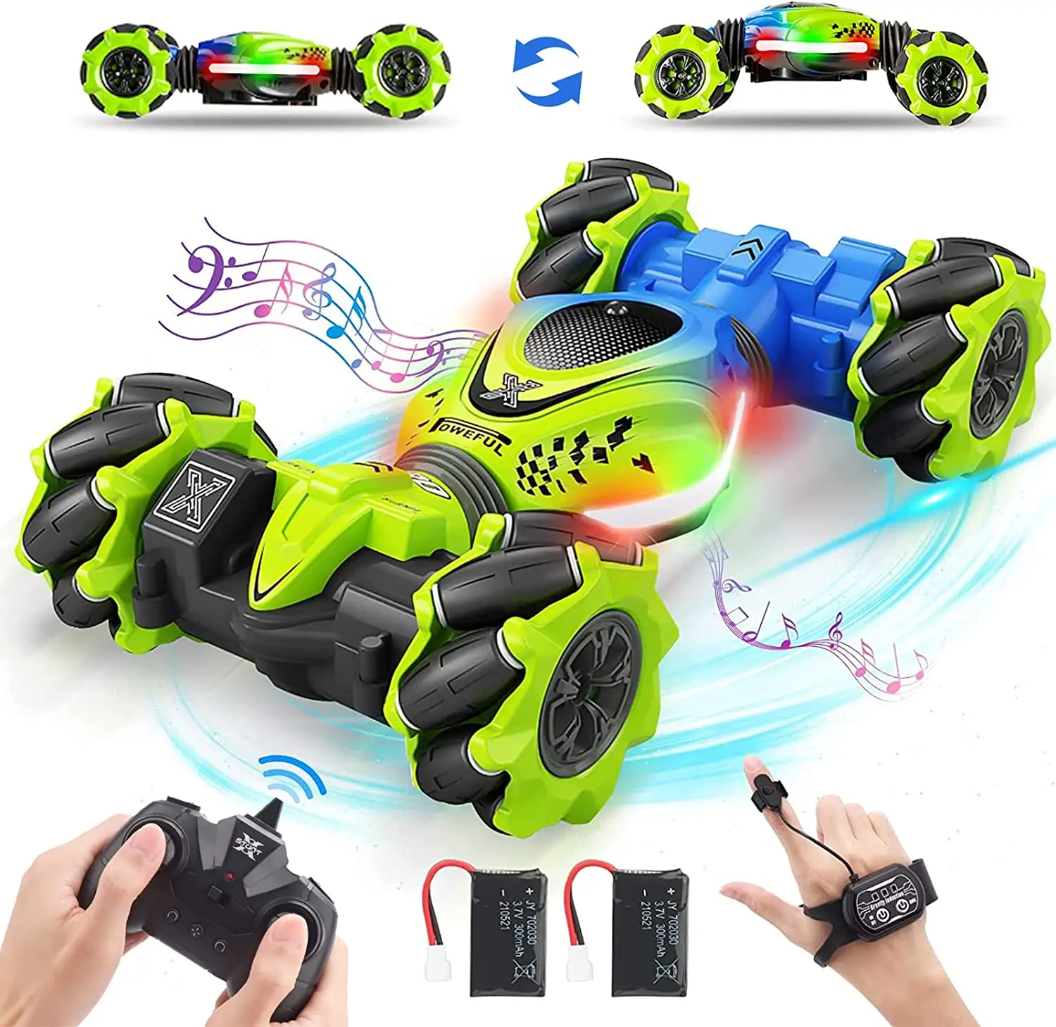 Gesture Sensing RC Stunt Car for Boys Girls Drift Stunt Remote Control Car Toys Twist Cars Hand Controlled with Light Music