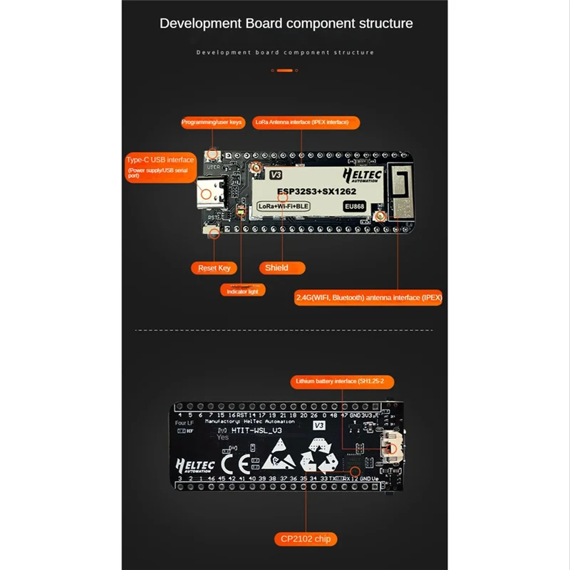 H ELTEC AUTOMATION ESP32 для макетной платы Lora Wireless Stick Lite V3 863/868-915/928Hz SX1276 ESP32-PICO-D4 Esp32