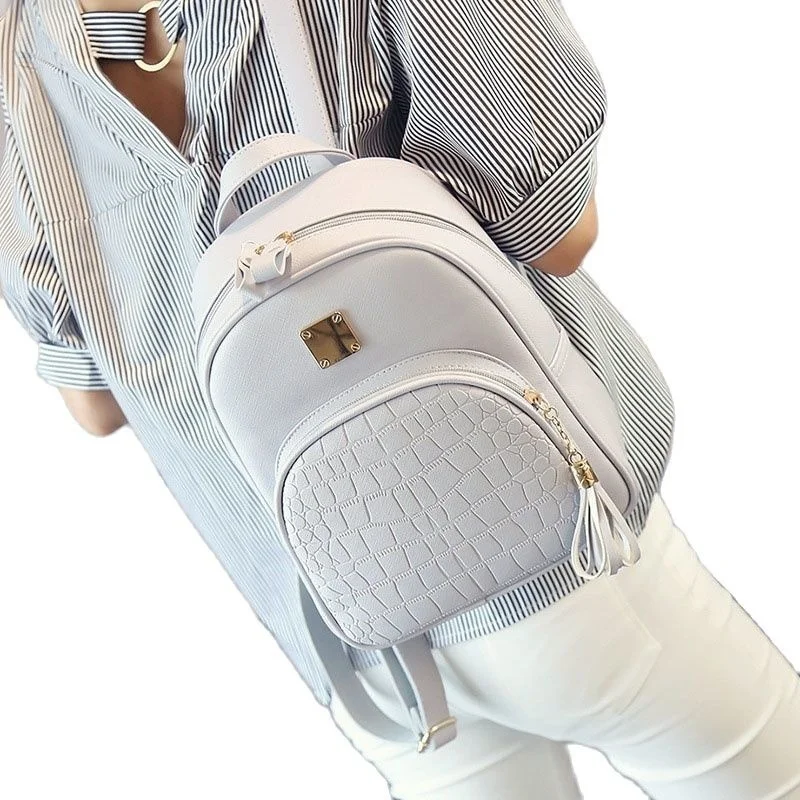 

Модный женский рюкзак из искусственной кожи, школьный рюкзак для девочек-подростков, Женский однотонный маленький рюкзак в стиле преппи, школьная дорожная сумка