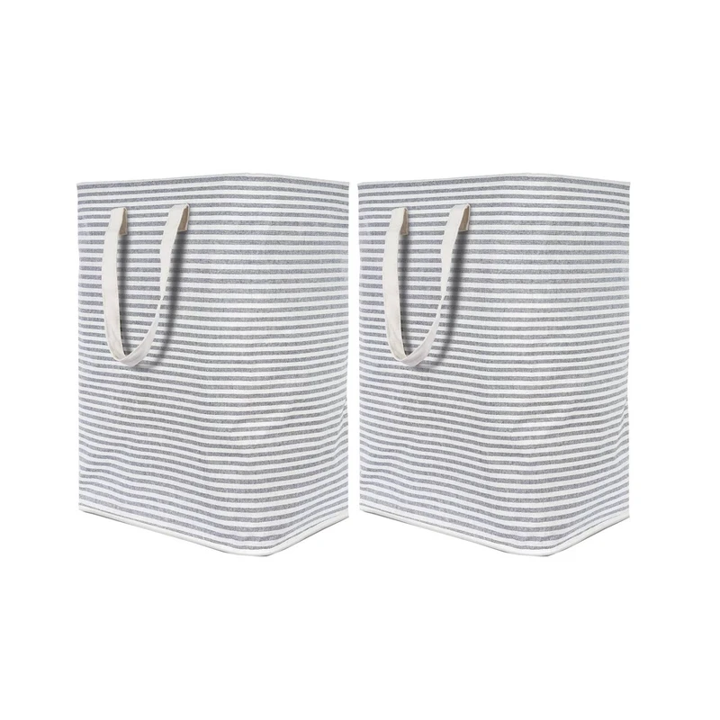 

Large Waterproof Clothes Hamper Organizer, Collapsible Lightweight Hampers For Laundry, Clothes, Toys [2 Pack]