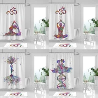 yoga chakra shower curtain 3d print boho tree of life waterproof bathroom curtain with hooks products accessories sets decor