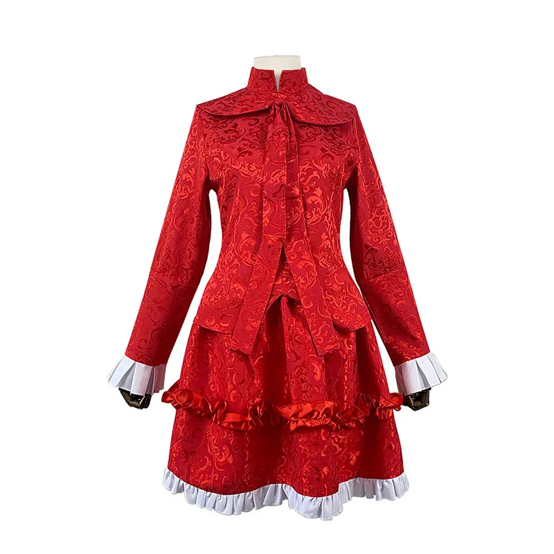 Anime SHADOW HOUSE Cosplay Costume Kate Emilico Women Lolita Uniform Halloween Party Red Top Skirt Tie Maid Clothing Suit