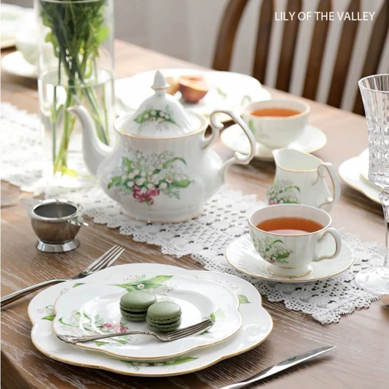 Кофейная чашка из костяного фарфора набор блюдце фарфоровый чайник для чая чаша