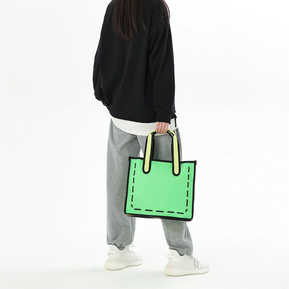 

Casual Shoulder Top Handle Bag Cute 3D Style 2D Drawing Cartoon Bags For Women Luxury Designer Handbags Shopping Bag Large Tote