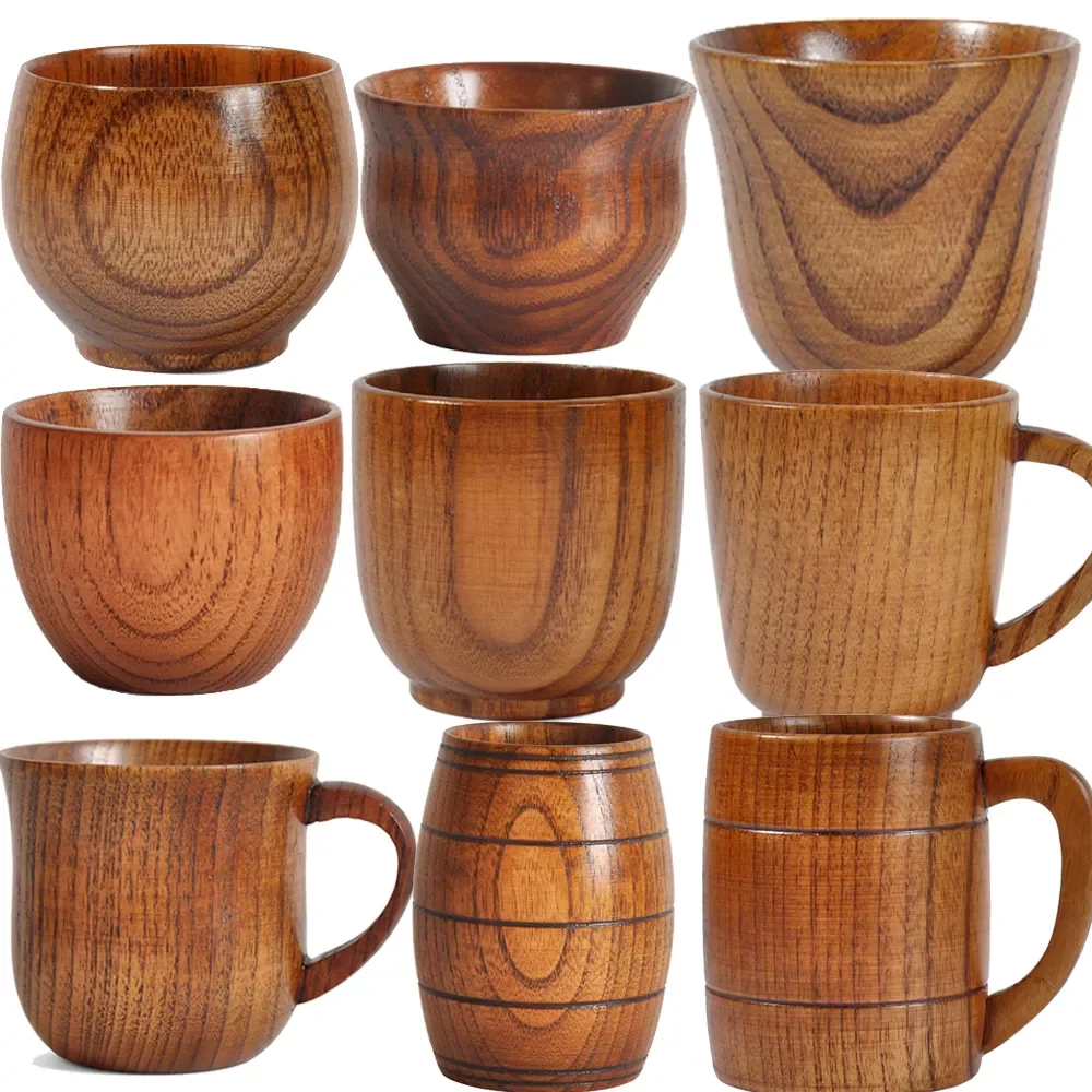 

NEW2022 Wooden Big Belly Cups Handmade Natural Spruce Wood Cups Beer Tea Coffee Milk Water Cup Kitchen Bar Drinkware for Kitchen