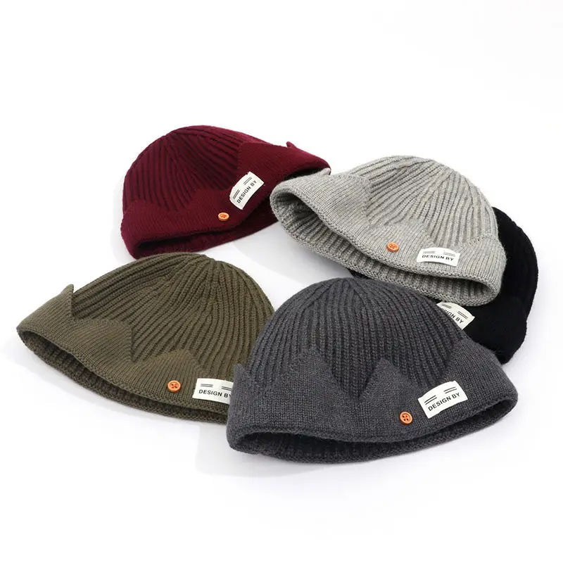 

American-style Melon Rind Men's Hat Winter Men's Street Knitted Hat Women's Autumn And Winter Melon Rind Hat Wool Hat