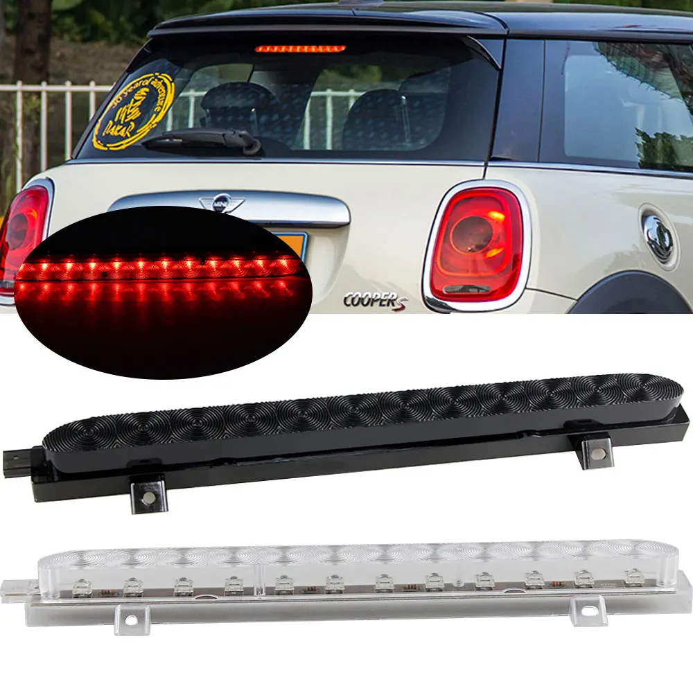 

Прозрачный дым для BMW MINI Cooper F55 F56 2013-2021 OEM:7297410-10 третий стоп-сигнал для автомобиля высокий уровень светодиодный третий стоп светильник