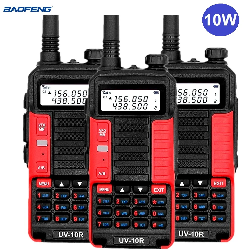 Baofeng UV-10R 10W Walkie Talkie Radio Amateur hf Transceiver Dual Band Ham Radio Stations Scanner UV10R for Hunting Long Range