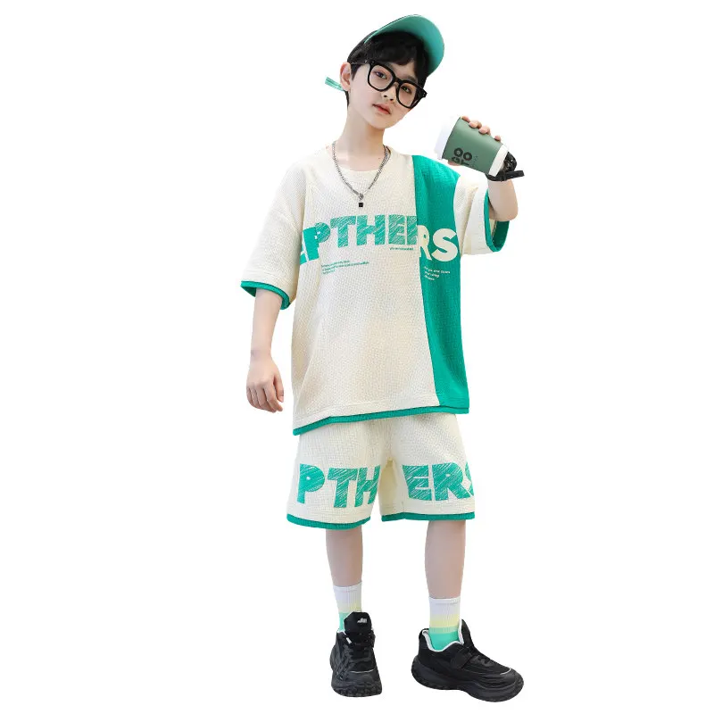 

2023 Fashion Sport Suits Kids Clothes Summer Outfits Print Boys T-Shirt + Shorts 2Pcs Sets Boys Clothing 5 6 8 10 12 13 14 Years