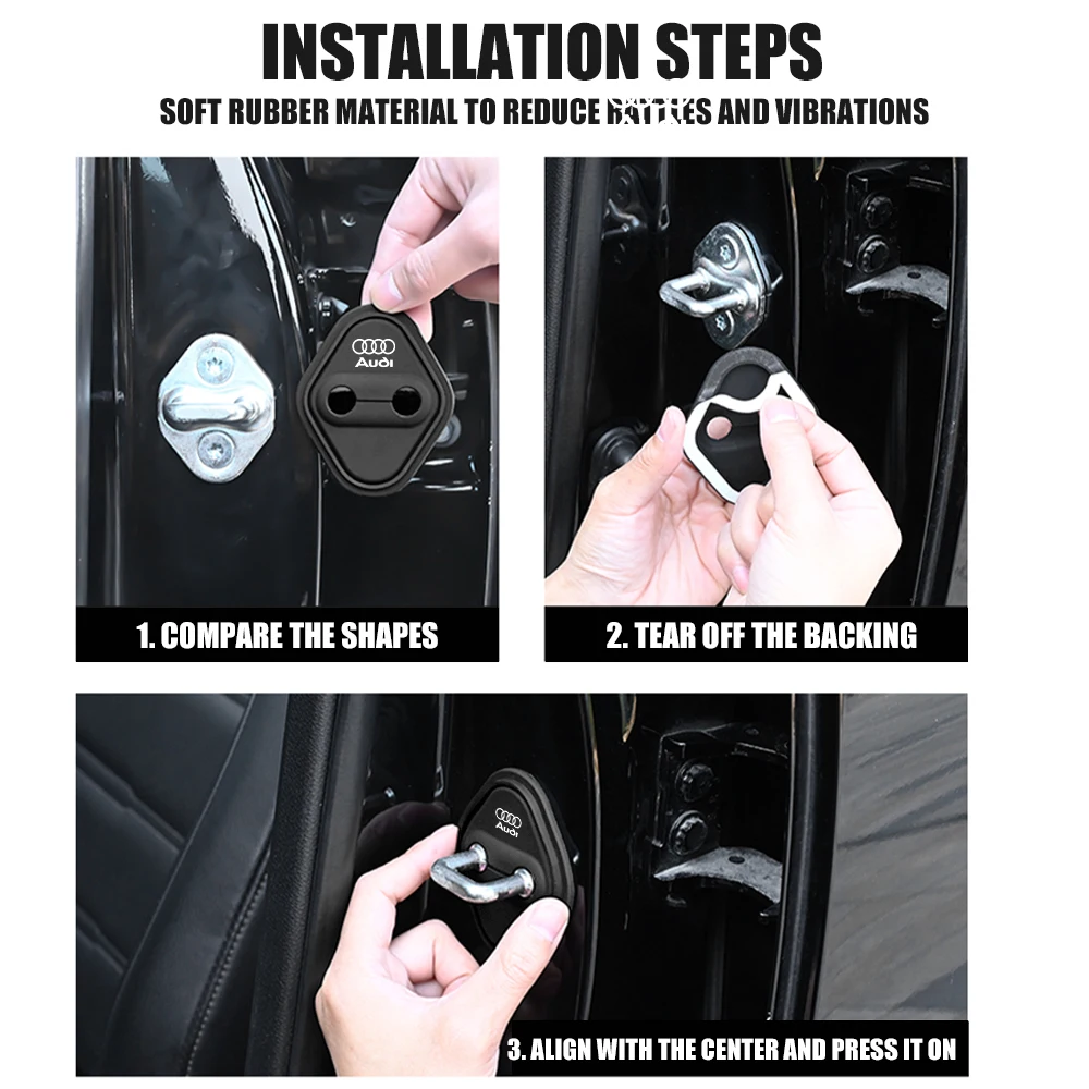 Стайлинг автомобиля 3D крышка замка двери защитная декоративная наклейка для Audi