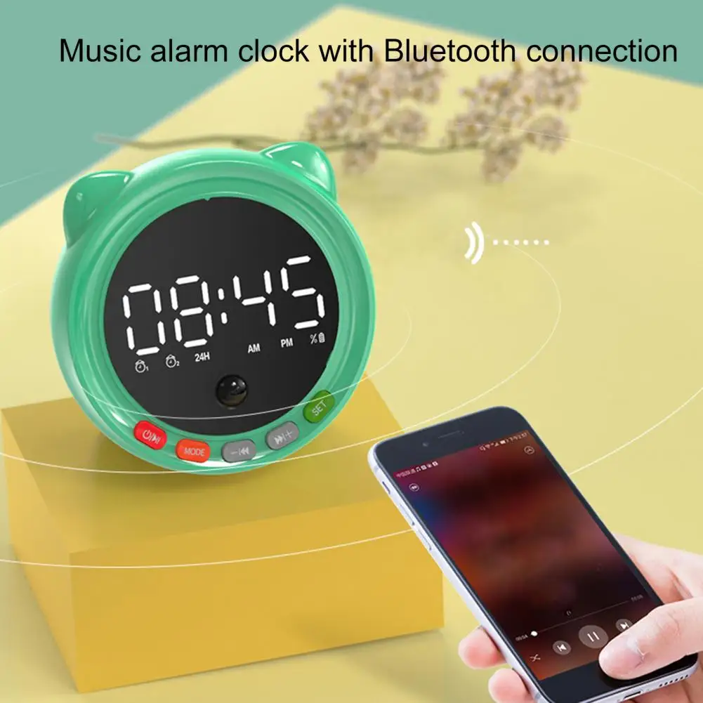 

New Mini Wireless Bluetooth Compatible 5.0 Speaker Large Capacity Battery Card Radio Clock Alarm Clock Home Subwoofer