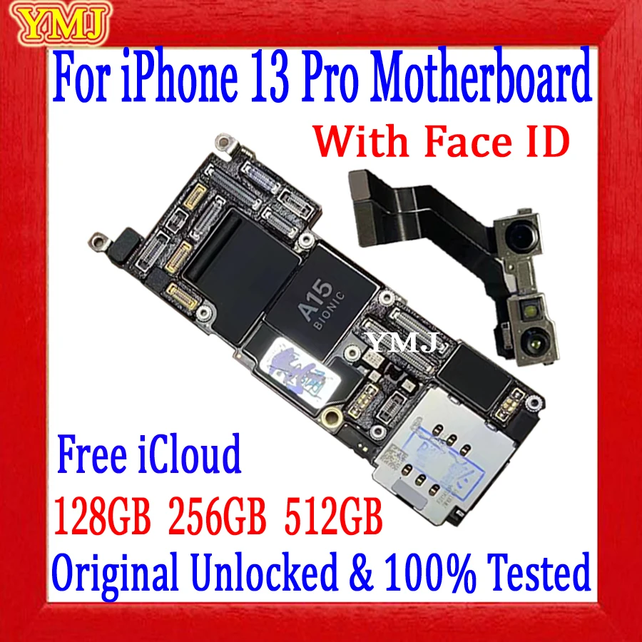 

With/No Face ID Mainboard Clean Icloud For IPhone 13 Pro Motherboard Original Unlocked Logic Board 128g/256g/512g 100% Tested