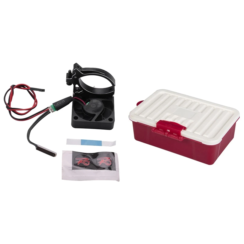 

1 шт. коробка для хранения инструмента для Traxxas TRX4 D90 1/10 RC с радиатором двигателя + высокоскоростной охлаждающий вентилятор для радиоуправляе...