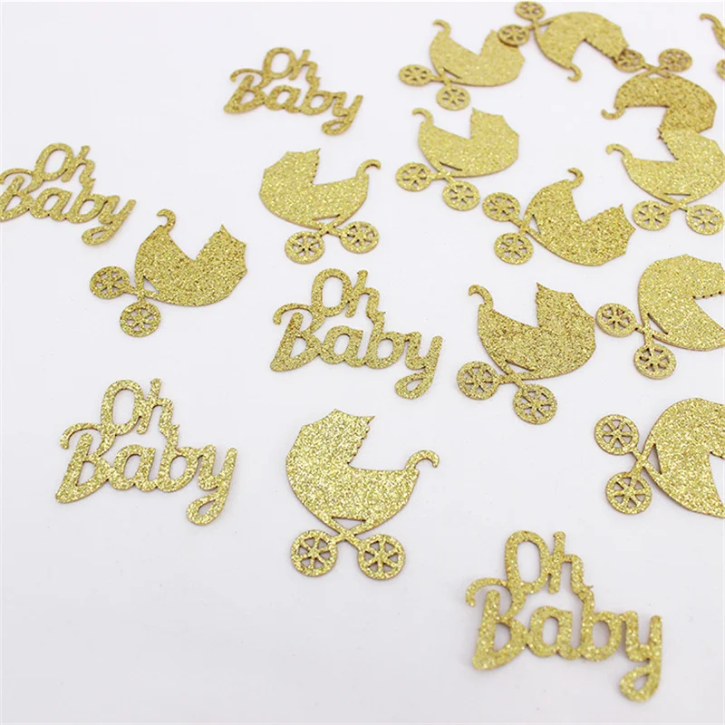 

100PcBaby Shower Party Boy Girl Stroller Throw Paper Confetti DIY Paper Piece Gender Revealing Party Welcome Decorative Supplies
