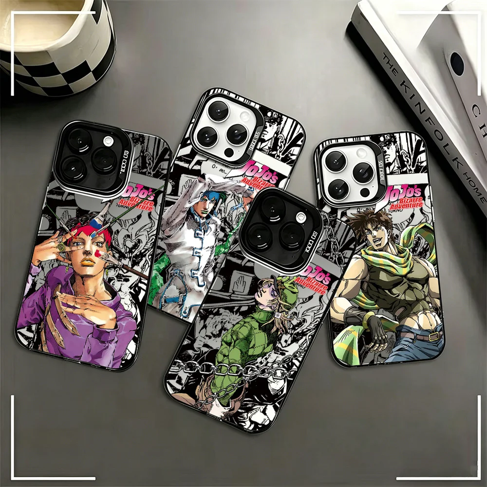 Фото Крутой чехол для телефона J-Jojo Bizarre Adventures для iPhone 17, 17e, 16e, 16, 15, 14, 13, 12, 11 mini, Pro, Max, Plus, матовая задняя крышка с защитой от падений №1
