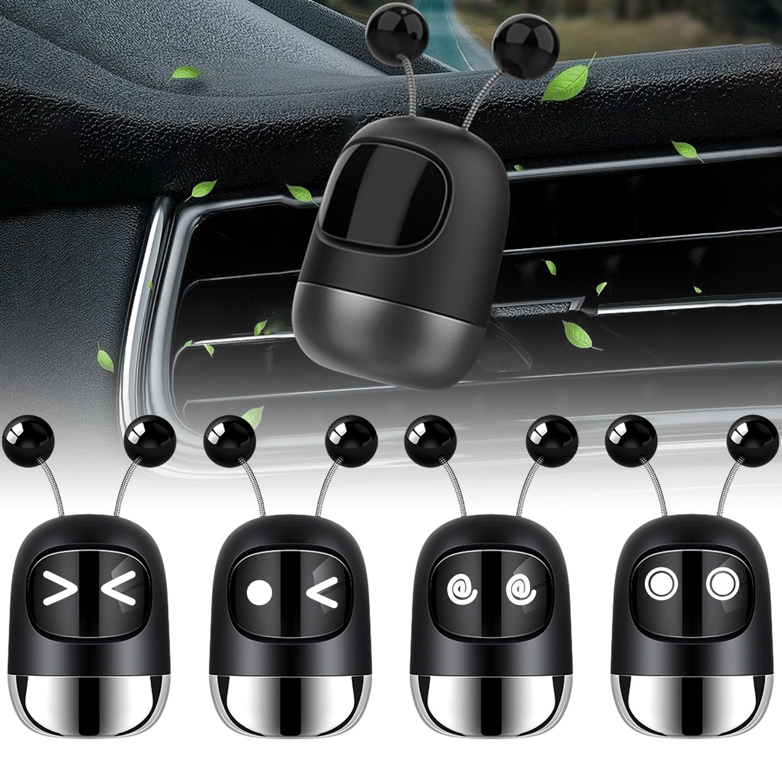 

Car Air Fresheners Vent Clips Cute Air Freshener For Car Robot Car Vent Clip Tablet Fragrance Diffuser With 3 Fragrance Tablets