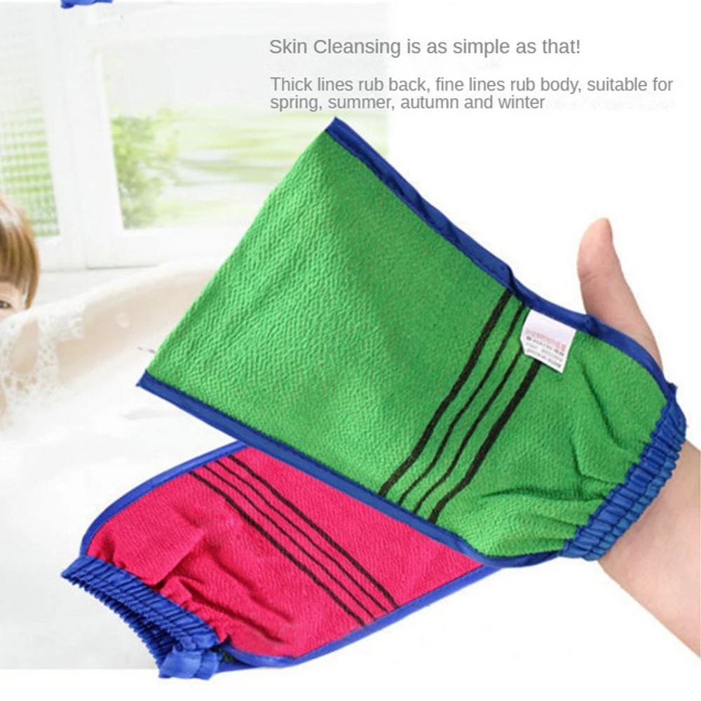 Двухстороннее корейское полотенце отшелушивающая банная мочалка скраб для тела