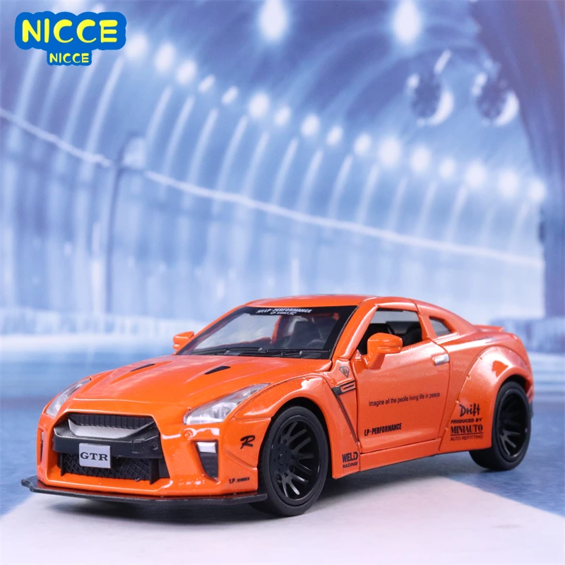 

Модель игрушечного автомобиля Nicce 1:32, модель Nissan Skyline Ares GTR R34 R35, миниатюрный сплав, искусственный подарок для детей, A297