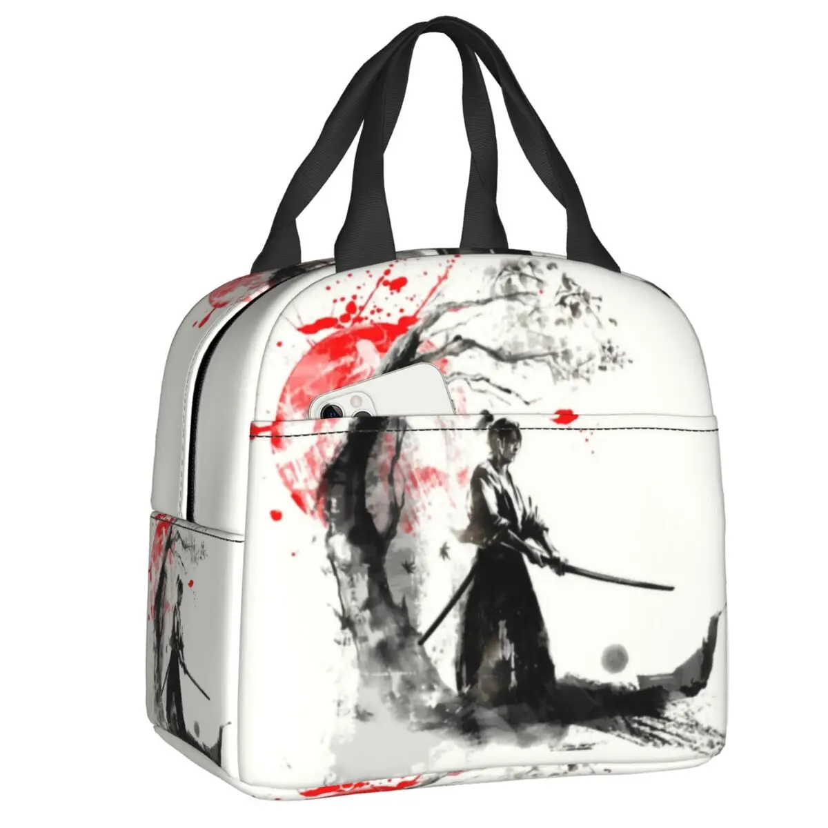 

Personalized Custom Japanese Samurai Lunch Bag Women Thermal Cooler Insulated Lunch Box for Student School lunchbag