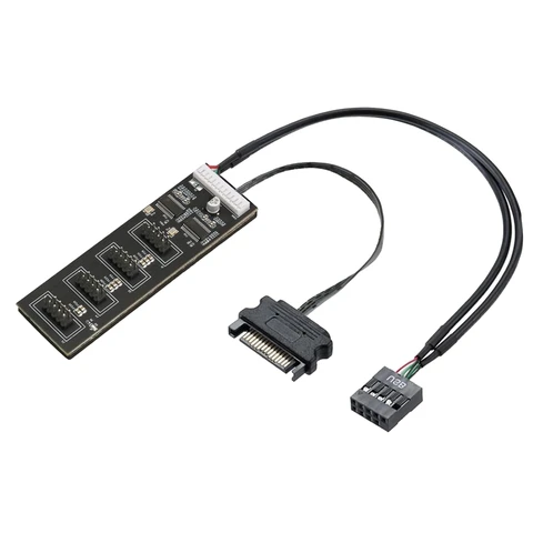 9-контактный USB-разветвитель с кабелем питания SATA, внутренний Разветвитель USB 2,0, разветвитель для материнской платы