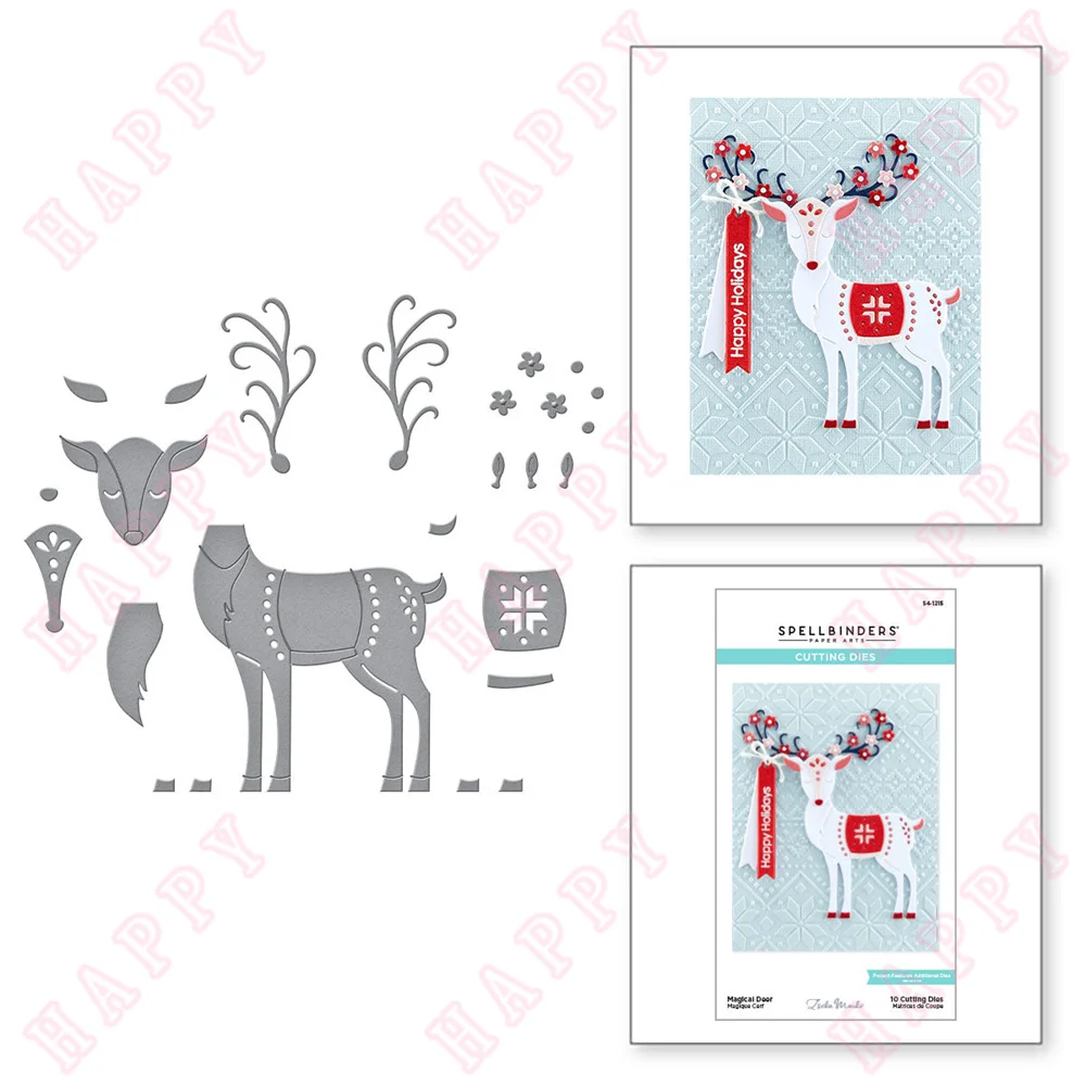 

Christmas Metal Cutting Dies Magical Deer Scrapbook Diary Decoration Embossing Paper Craft Template Diy Greeting Crads Handmade