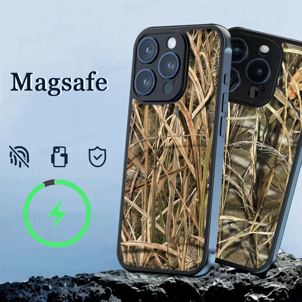 Hunting Camo Phone Case Magesafe Magnetic Wireless Charge For iPhone 16 11 12 13 14 15 Pro Max Plus Mini