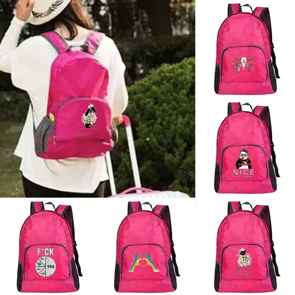 

Lightweight Packable Backpack Foldable Ultralight Outdoor Camping Folding Backpacks Travel Daypack Bag Color Print for Men Women