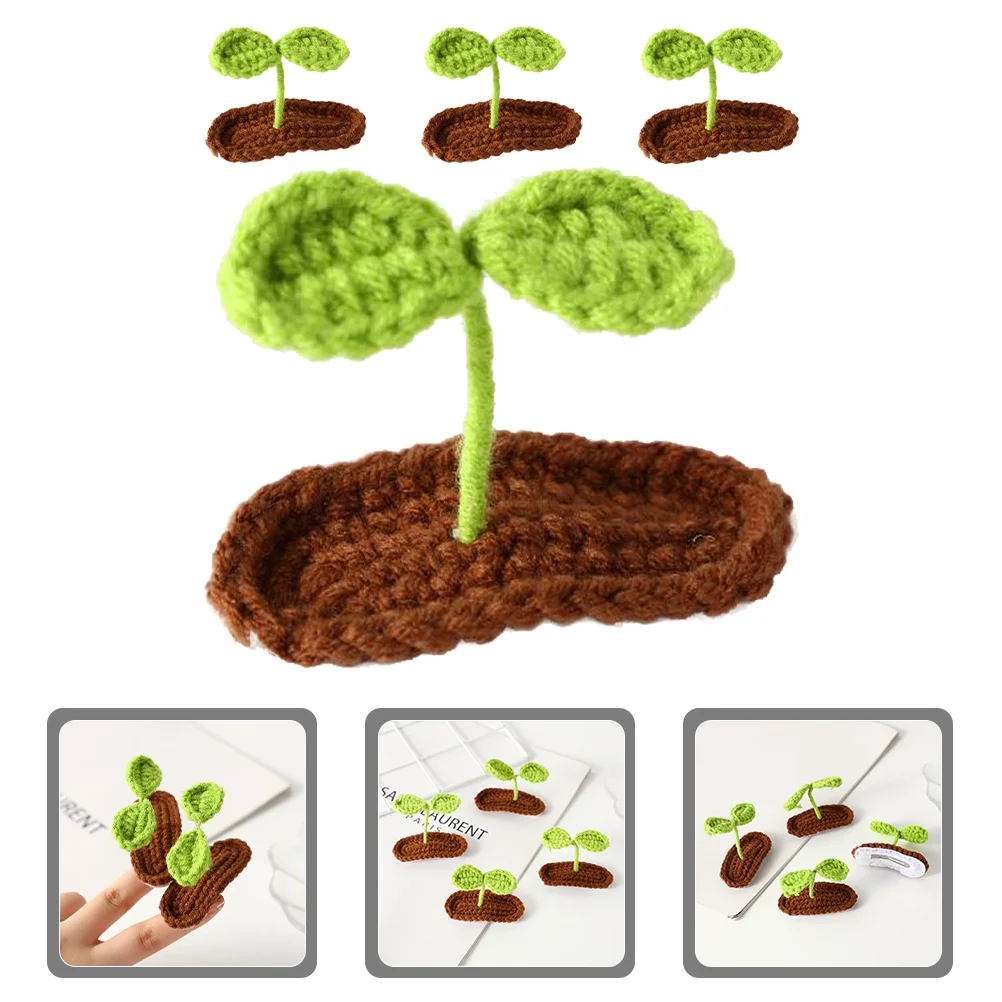 4 шт. заколки для волос девочек ручная работа трехмерная шпилька с ростками травы