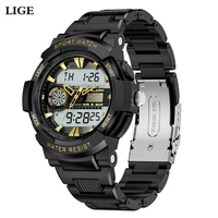 lige digital watch for men electronic quartz sport watches dual display wristwatch multifunctional 50m waterproof military watch
