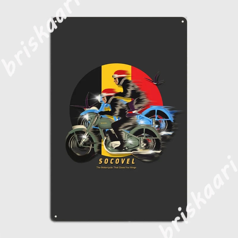 

Винтажный постер Socovel для мотоциклов, воссоздаваемый плакат, металлический плакат, персонализированный клубный бар, роспись, жестяной знак,...