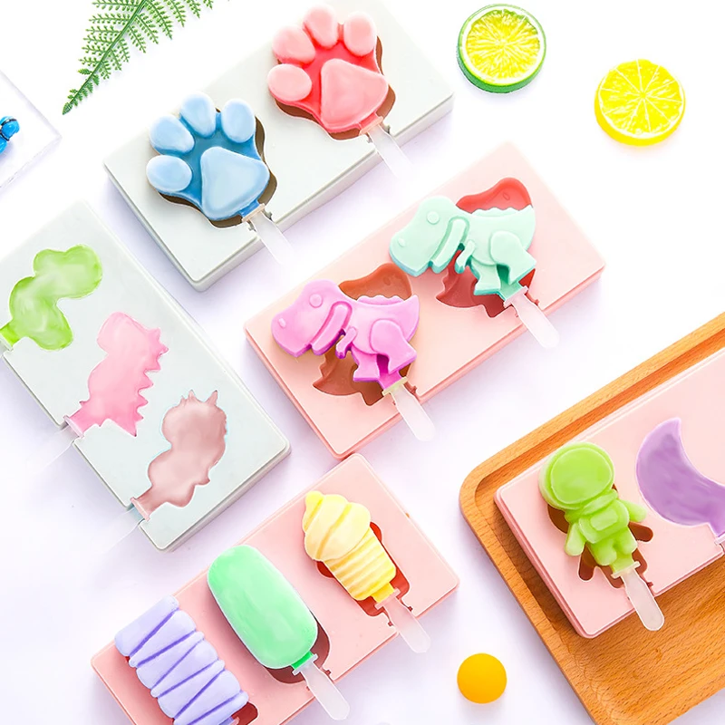 

3 Ice Cream Boll Silicone Mold Frozen Whiskey Maker Popsicle Cube Moulds Tray Box Lollipop Making Home Handmade Kitchen Tools