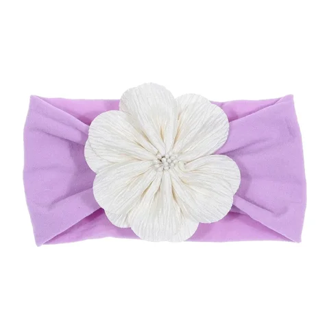 1 шт. тканевый цветок с тычинками для маленьких девочек, нейлоновая повязка на голову с узлом, Эластичные аксессуары для волос для новорожденных