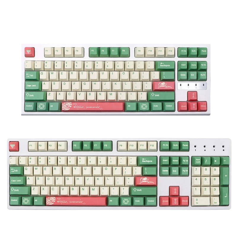 

Колпачки для клавиш MX Switch, 136 клавиши, милые летние колпачки для клавиш PBT, колпачки для клавиш Japanese & English