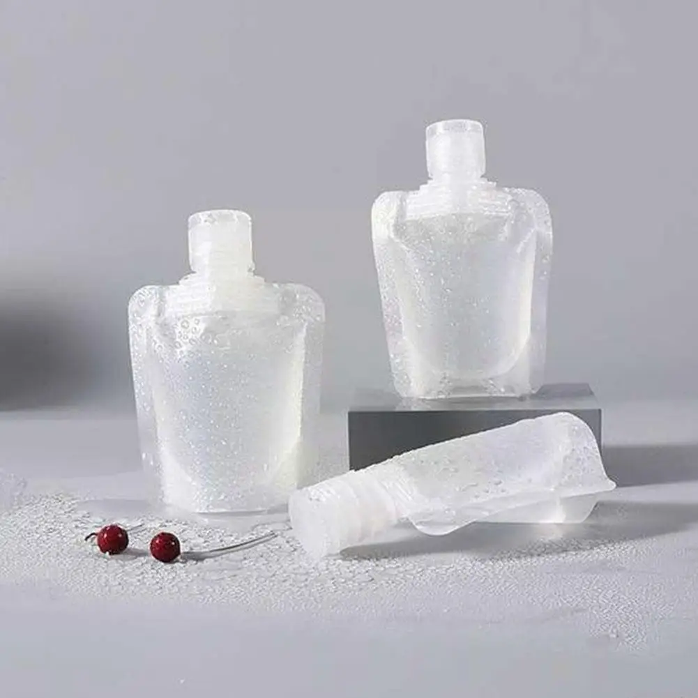 

30ml/50ml/100ml Portable Transparent Flip Packaging Pouch Divided Flip-top Bag Plastic Stand Bags Spout Travel Up Lotio U2Q8