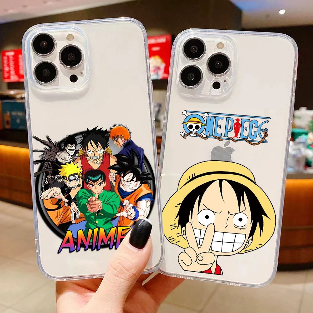 

ONE PIECE Luxury Ultra Thin Clear Phone Case For Apple iPhone 11 12 13 Pro Max 12 13 Mini X XR XS Max SE 6 6s 7 8 Plus Back