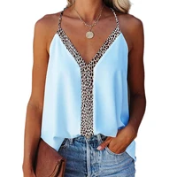sexy leopard patchwork tops for women loose camis streetwear women cothing fashion tops sleeveless t shirt summer beachwear vest