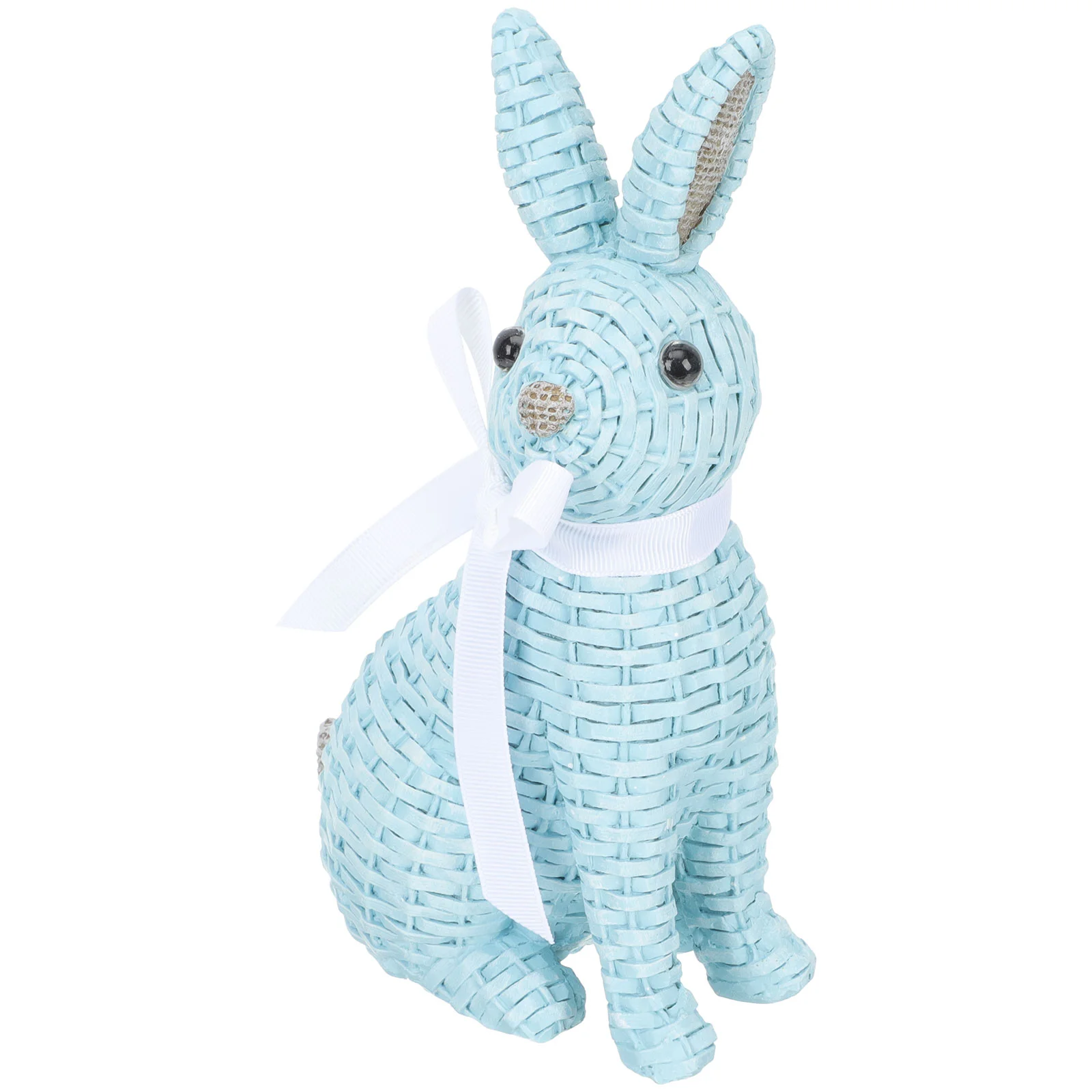 

Rabbit Bunny Statue Easter Figurine Woven Decor Outdoor Ornaments Garden Animal Resin Decoration Sculpture Spring Sitting